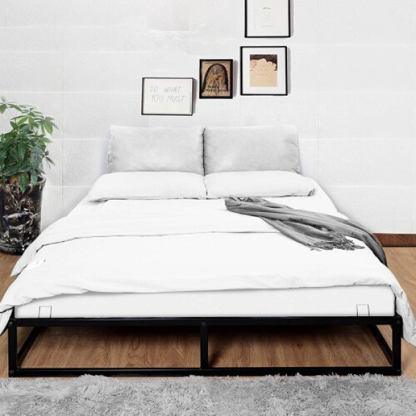 (Double, Black) Heavy-Duty Platform Bed Frame - Strong Load Capacity, Easy to Assemble